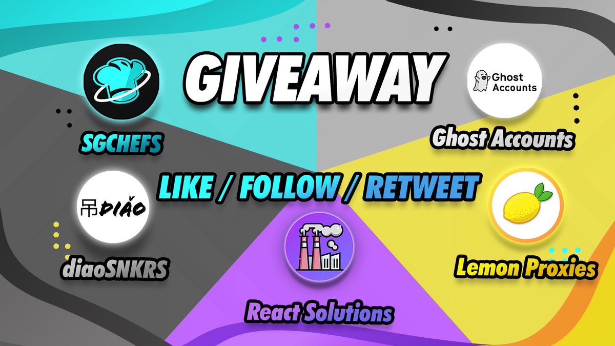 ⚡️72HRs Giveaway!⚡️

Prizes🎁:
1 X Weekly <a href="/sgchefs/">SGChefs</a> 
2 X Weekly <a href="/ReactSolution/">React Solutions</a> 
2 X Monthly Beta Key <a href="/diaoSNKRS/">home of diaoSNKRS</a> 
2 X 50 Snkrs Accounts <a href="/Ghostaccs/">Ghost Accounts 👻</a> 
3 X Lemon Proxies 2 GB <a href="/Lemon_Proxies/">LemonProxies</a> 

To enter the Giveaway📝:
Follow all the accounts
RT this tweet♻️
Tag 3 friends👥