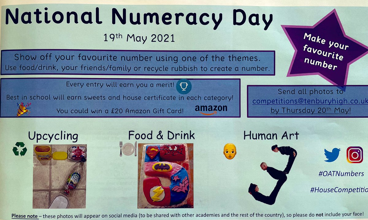 Mission Me are proud to donate 3 £10 Amazon vouchers for the category winners <a href="/TenburyHighOA/">Tenbury High OA</a>  #oatnumbers #nationalnumeracyday <a href="/MEIMaths/">MEI</a> @PGCE_Maths