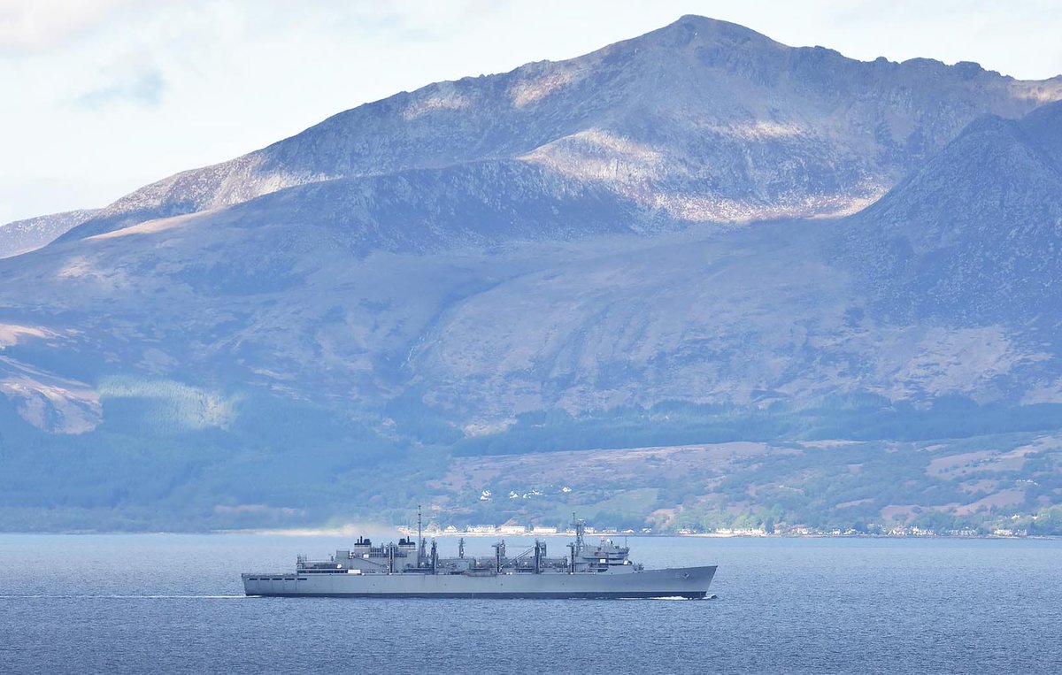 NavyLookout's tweet image. 🇺🇸USNS Supply heading back up the Clyde again this morning.

Via @wolfie250

#strikewarrior #FormidableShield2021