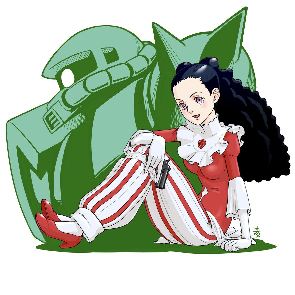 未来のスカート付きアメリア合衆国大統領 リリ ボルジャーノ ターンエーガンダ 青ビト 健やかバイスタンダー Aobito Healthy Bystander のイラスト