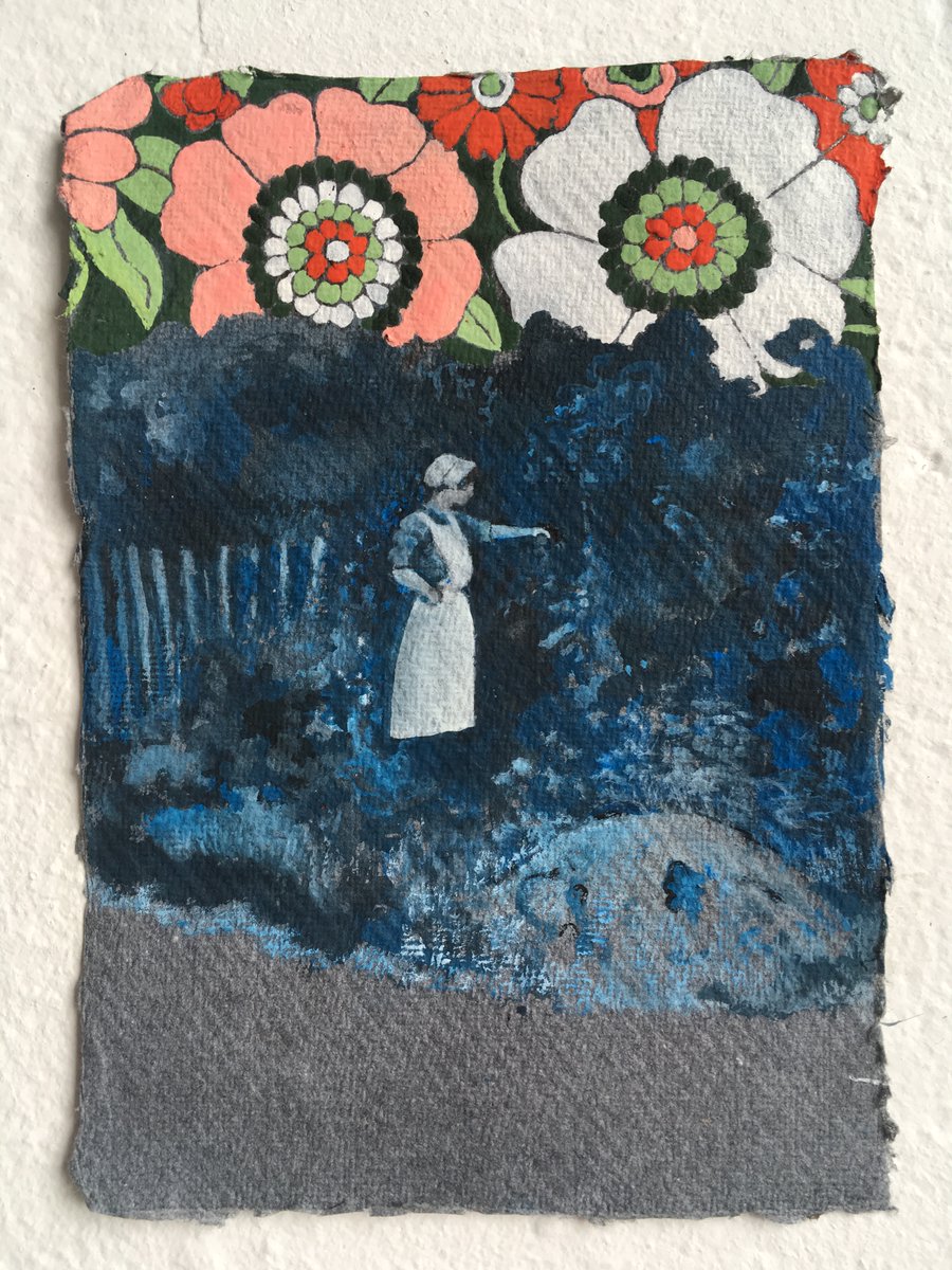 #101ghoststories Posting 101 paintings of ghosts hauntings and happenings from the GHost Project Archive. No. 20 'And This is Where I Saw IT'. Maid, Borley Rectory, points to ghost haunt  <a href="/SPR1882/">The Society for Psychical Research</a> <a href="/GhostClub1862/">The Ghost Club</a> <a href="/ForteanLondon/">LondonForteanSociety @forteanlondon.bsky.social</a> <a href="/Skionar/">Skionar</a> <a href="/HauntedIsles/">Conscious Psyche</a> #borleyrectory #harryprice