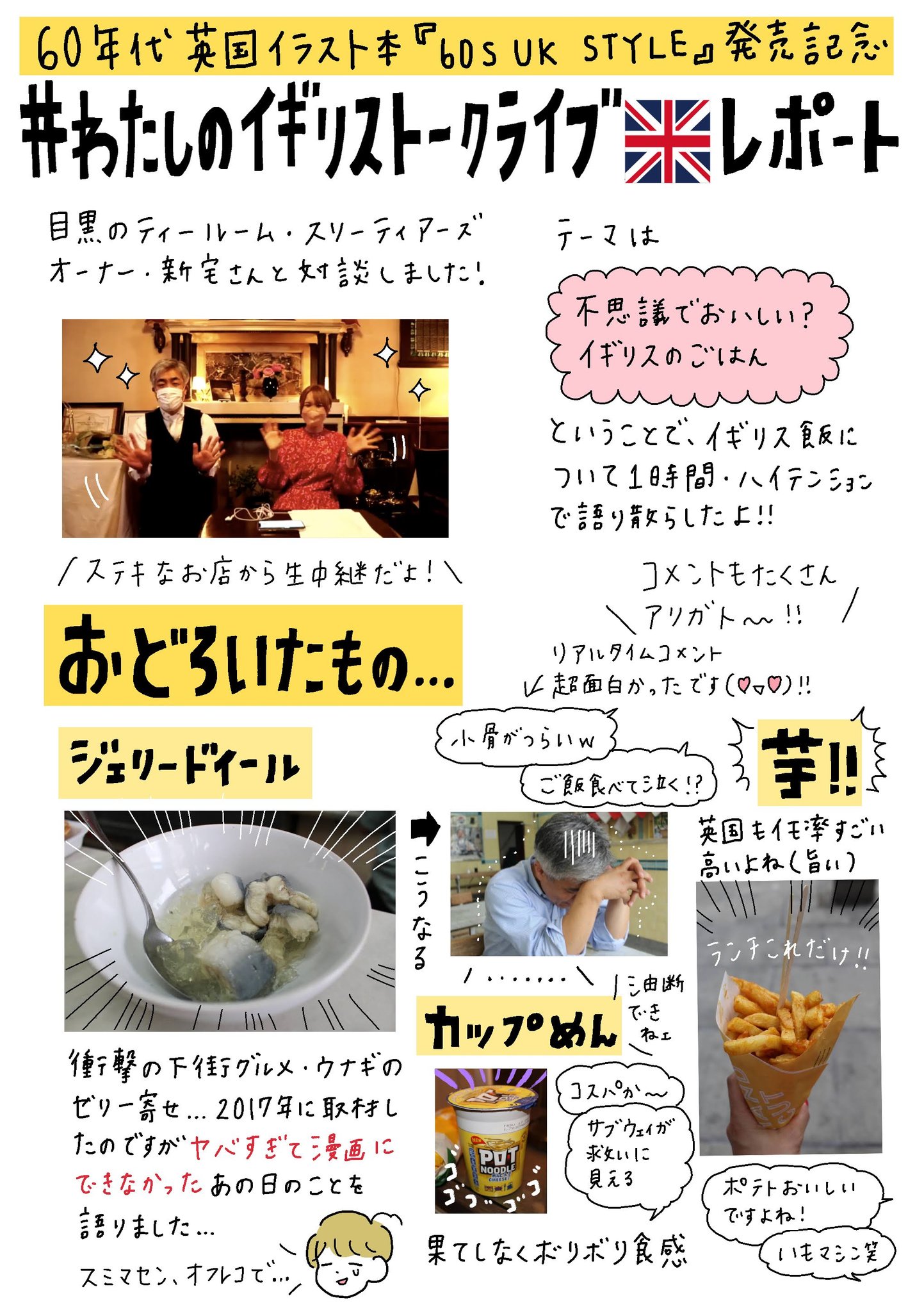 竹内絢香 5 26新刊発売 イギリスごはんについてのトークライブ イラストレポートです わたしのイギリストークライブ T Co Jm7cjbsphy Twitter