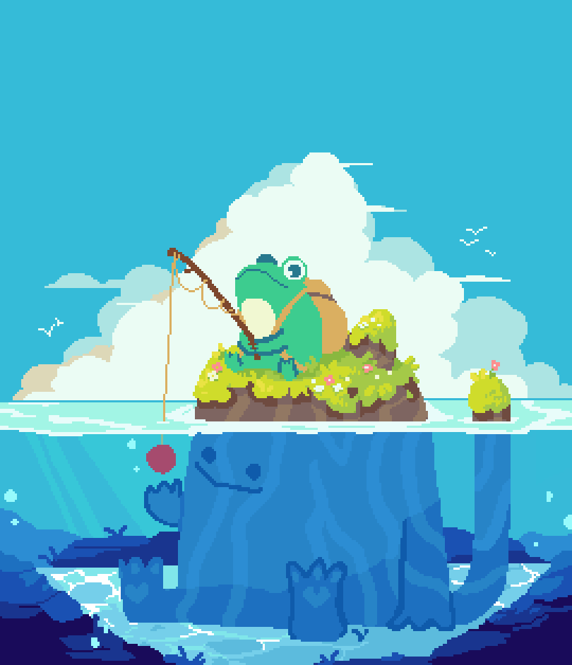 illufinch's tweet photo. cat fishing #pixelart #ドット絵 https://t.co/5mv88i8bxR