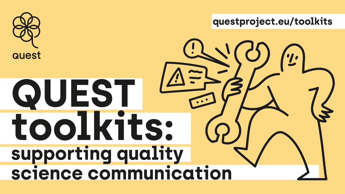 Last week we released our #SciComm toolkits for #scientists, #journalists, #museums and #SocialMedia.

➡️ You can read more about the toolkits here: questproject.eu/announcing-the…
🔧 Explore the resources here: questproject.eu/toolkits/

Some highlights from the toolkits in this thread 👇