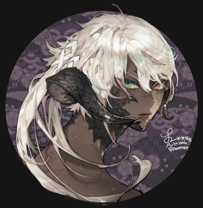 avatar (ff14) animal ears miqo'te 1boy male focus solo jewelry white hair  illustration images