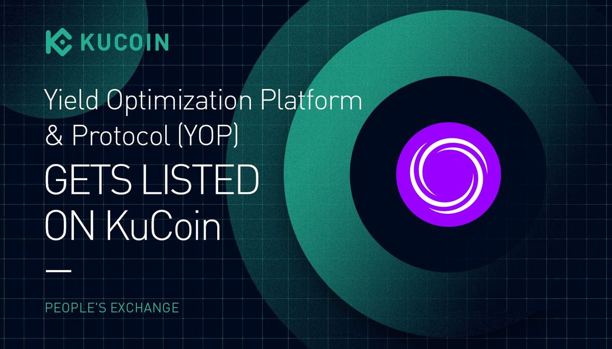 🆕NEW LISTING

Yield Optimization Platform &amp; Protocol $YOP @YOPfi Gets Listed on #KuCoin!

🔹Pairs: YOP/USDT, YOP/ETH
🔹Deposit: now open (supported network: ERC-20)
🔹Trading: 10:00 on May 18, 2021 (UTC)
🔹Withdrawal: 10:00 on May 19, 2021 (UTC)

Details: kucoin.com/news/en-yop-ge…