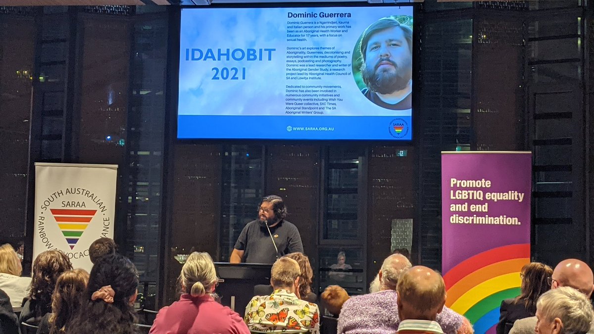 Bernie_101's tweet image. "You've been Welcomed to Country, now what?" A brilliant call out/call to action from the indomitable @GuerreraDominic at the #IDAHOBIT2021 event hosted by #SARAA tonight. 

Adelaide's queer spaces and scene have so far to go to be truly anti-racist, not just "inclusive"...