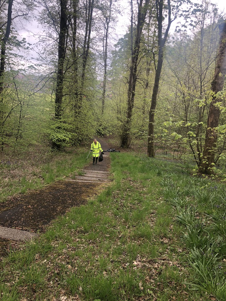 Some of our staff and parents down in the deep dark woods helping to clear some litter. Thanks to <a href="/cassiltoun/">Cassiltoun Community Team</a> for all their support. Looking forward to working together to enhance our local woodland😁 @EcoSchoolsScot <a href="/EdScotLfS/">EdScot LfS</a> <a href="/BinnieRachel/">Rachel Binnie</a> <a href="/GlasgowCC/">Glasgow City Council</a>