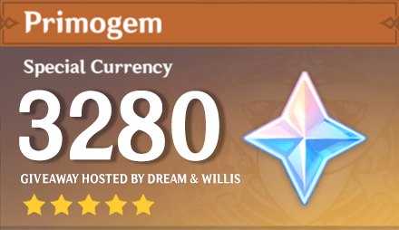 WiLLiSGaming's tweet image. 🌟*NEW* Huge Primogem Giveaway!🌟

✨How to Enter?
- Follow @WiLLiSGaming 
- Follow @TweetInSpirit 
- Retweet this tweet!
- Tag 1 Friend in this tweet!

🔴Enter Here - giv.gg/dreamwillisgiv…
➡️Winner being picked May 24th!⬅️