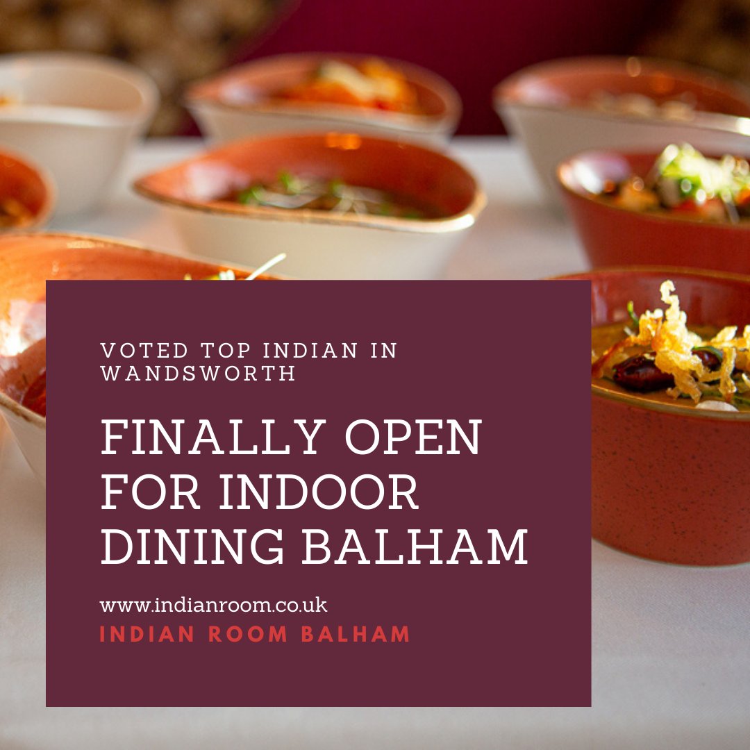indianroom's tweet photo. IT'S TODAY!  🎉

We are thrilled to finally welcome you back to @indianroom Balham to eat IN our lovely, warm restaurant! We couldn't have made it here without the incredible support of our loyal customers and our amazing team! 🙏

Let's eat shall we!?  🥳
https://t.co/UxRqsBqAE1 https://t.co/9fXHrZUvZO