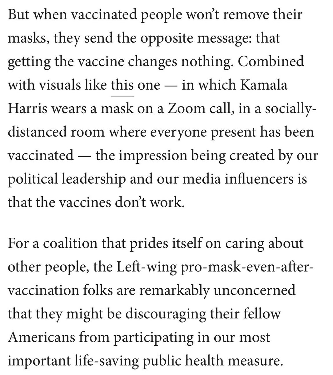 I wrote for <a href="/unherd/">UnHerd</a> about the peculiarity (and potential ramifications) of vaccinated people refusing to stop wearing masks unherd.com/2021/05/will-d…