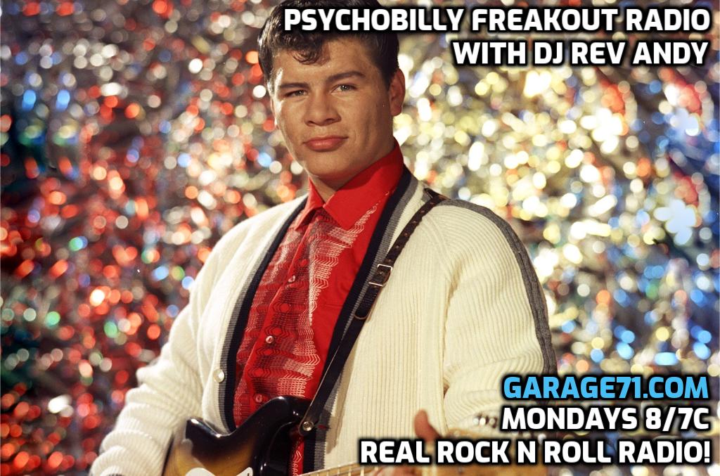 revandy's tweet image. Tune in Monday night as we celebrate Ritchie Valens' birthday! Also featuring hits from Ray Campi, Koffin Kats, and Rezurex. It all goes down at 8/7C Monday nights on Garage71.com! Tune in, your granny would approve.