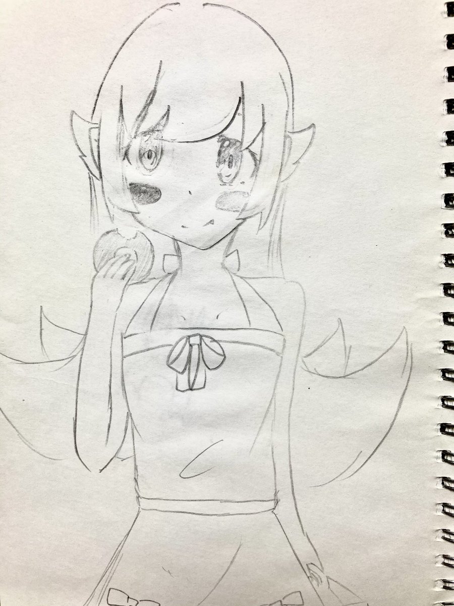 中1の時描いた忍野忍 高1で描いた忍野忍 成長してると思 あおい の漫画