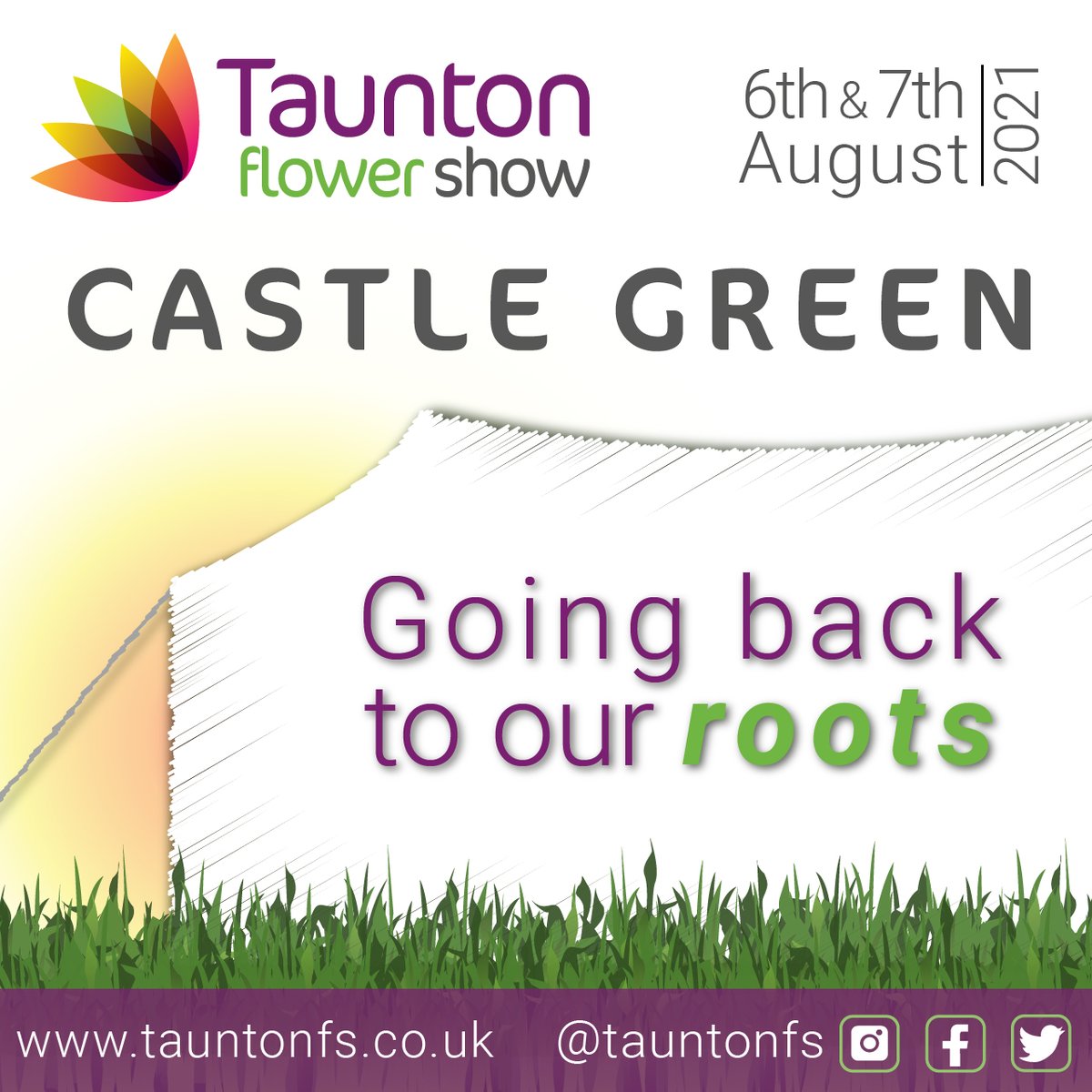 Add our FREE event to your calendar this summer 🌞
📅6th and 7th August 2021
📍Castle Green, Taunton, Somerset
🌷🌱🌳🧤 🛒All things horticulture

#TFS2021 #TauntonFlowerShow #Somerset #Taunton #CastleGreen #Horticulture #gardening #gardenshow #GoingBackToOurRoots