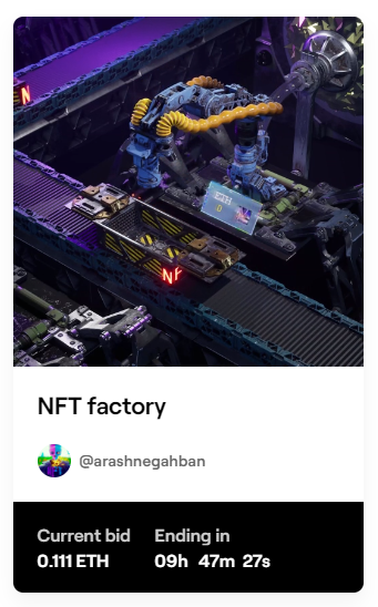 Last night was a dream night
My NFTfactory was BID by <a href="/Hypnotherapiz/">HypnoPizza</a> 🍕🍕🍕
Thank you for the support of Iranian artists
I have always wanted to see my work in your collection alongside other artists
foundation.app/ArashNegahban/…

#NFT #NFTCommunity #nftcollector