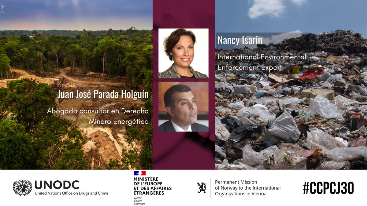 Crimes that affect the environment are a global and multifaceted phenomenon. During #CCPCJ30 side event two experts speak about two aspects: Nancy Isarin @Ambiendura on waste trafficking and Juan José Parada Holguín @UniJaveriana @ANMColombia on illegal mining.