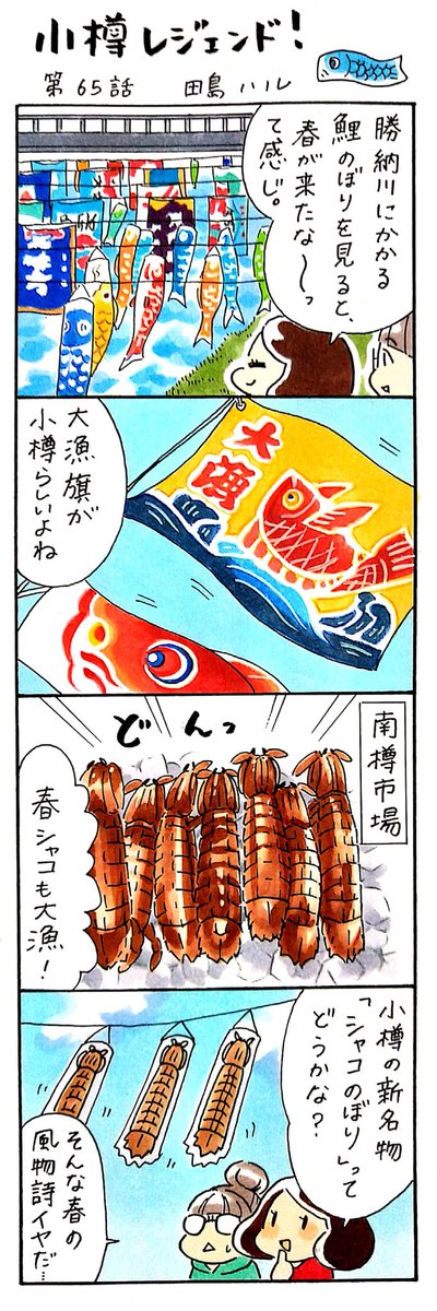 漫画 #小樽レジェンド !過去作
「小樽・勝納川の鯉のぼり🎏 編」 