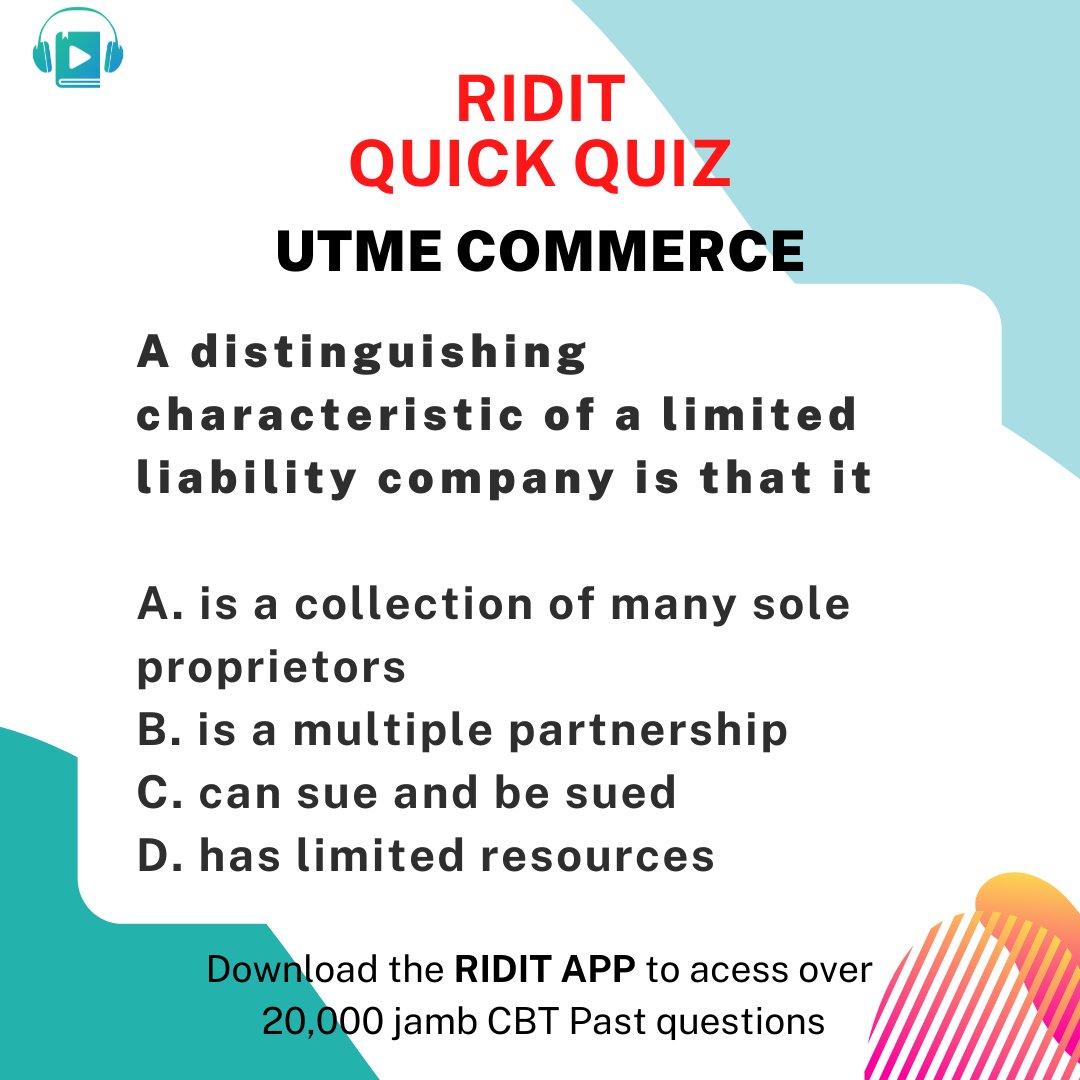 myridit's tweet photo. Learn something new in seconds on the RIDIT Quick Quiz.

#UTME #PassJAMBWithEase #Jamb2021 #ridit https://t.co/wCgtPBlBkS