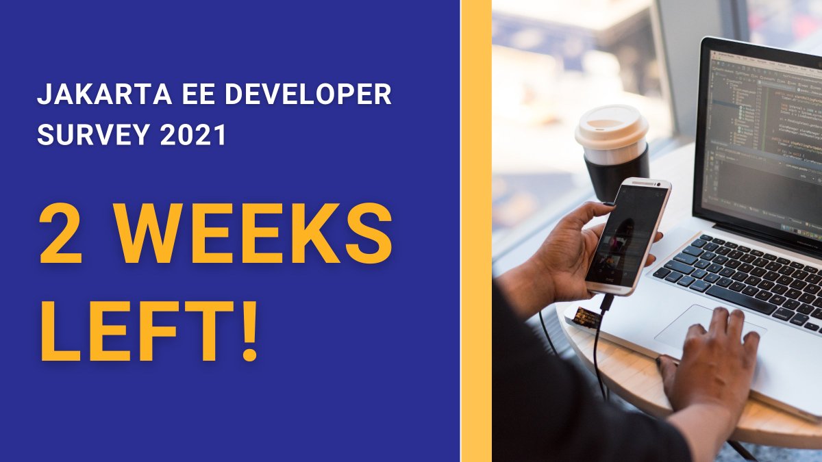 JakartaEE's tweet image. 2 weeks remain before our #JakartaEE Developer Survey closes! Fill it out for your chance to win new Jakarta EE merch like a water bottle or quarter-zip sweatshirt.

Link: bit.ly/3hEXAGL 

#Java #opensource #JavaDevelopers