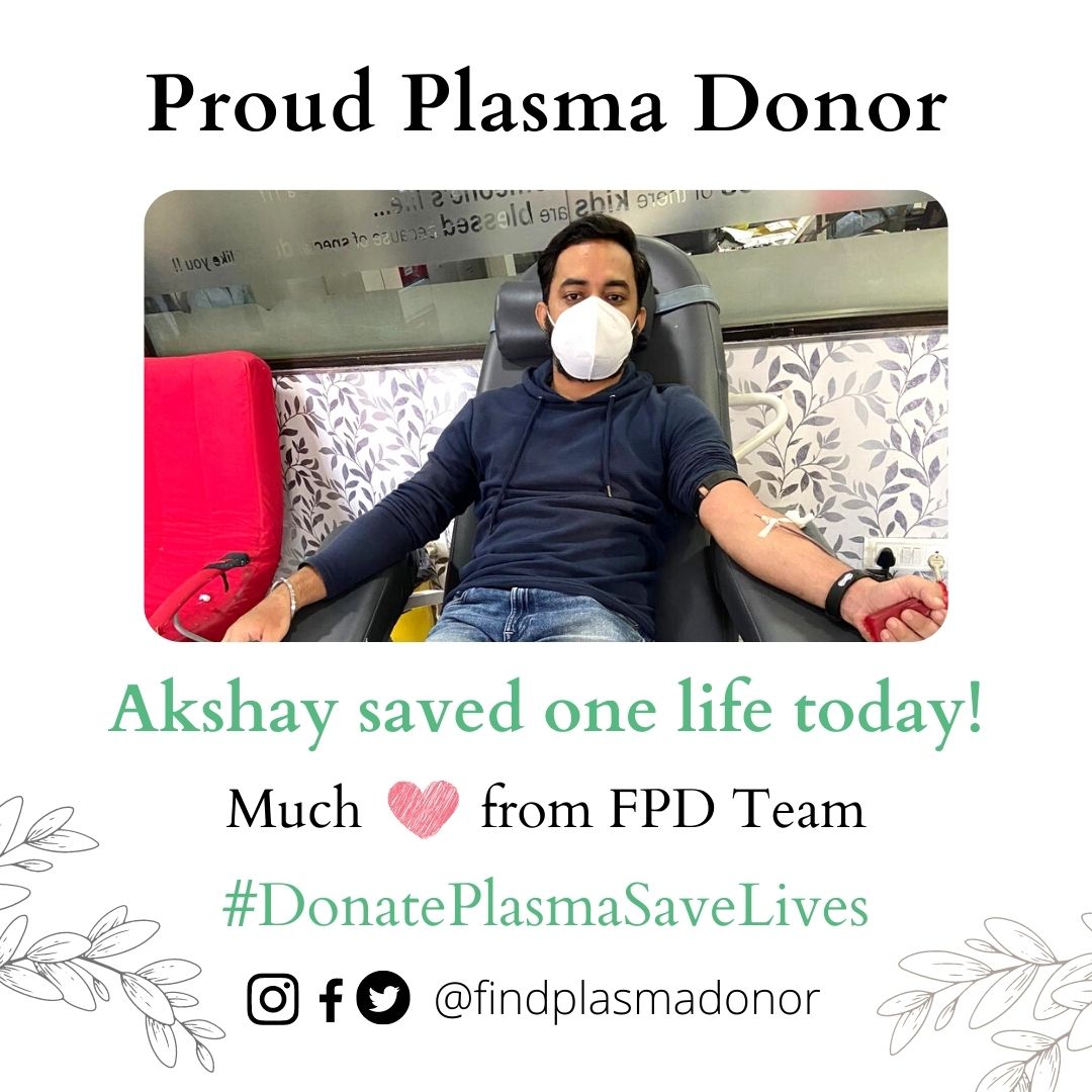One more life saved.

Thanks much, Akshay! ❤️

#findplasmadonor #DonatePlasmaSaveLives #LetsDoIt #IndiaFightsCOVID19 #StayStrongIndia #GujaratFightsCovid19 #letsdoitgujarat #gujaratisgoinggadad #covidfreeindia