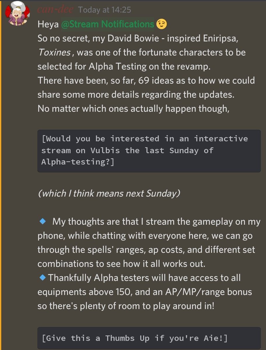 xritin's tweet photo. Hey Twitter.
So these are my thoughts on the Alpha testing for the #Eniripsa revamp on #DofusTouch
Would you like to participate?
As always, there's an invite link on my bio
Cu in #TheVulbisServer https://t.co/9CWc1VuM7X