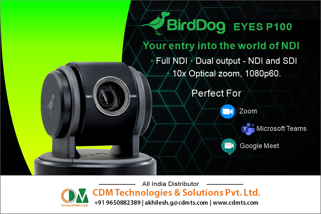 CDMTS's tweet photo. 👉Your entry into the world of NDI

Built on #BirdDog’s custom #NDI silicon chip with a #Sony CMOS Sensor, the P100 #PTZ camera is your entry into the world of full NDI. https://t.co/8nsc1Xich8