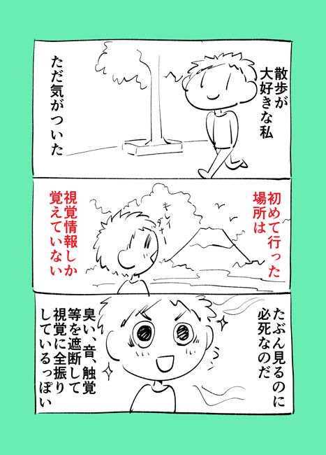 さんぽが好きだけど視覚しか覚えられない 