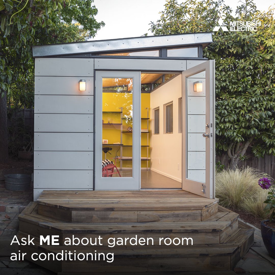 meuk_les's tweet photo. Modern #airconditioning units are extremely energy efficient, making them an ideal option for your customer's brand new garden office. Give them the luxury of reduced running costs with our range of garden-room friendly systems https://t.co/enpL0tJhLT 

#MitsubishiElectric https://t.co/Hsem6GdcSe