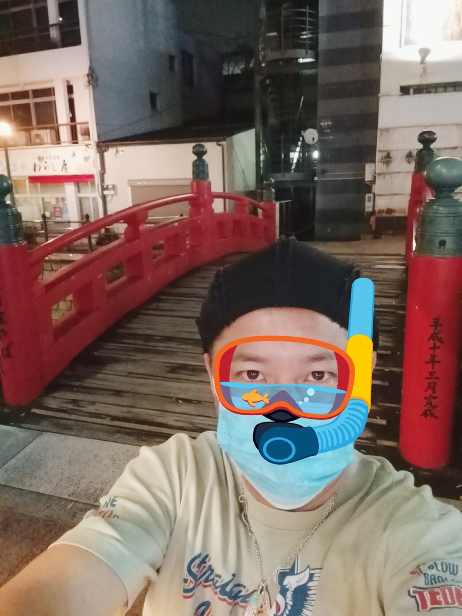 ジジイは夜のはりまや橋でたたずんどります🤩
#愛媛　#徳島　#高知　#お腹ペコリン部