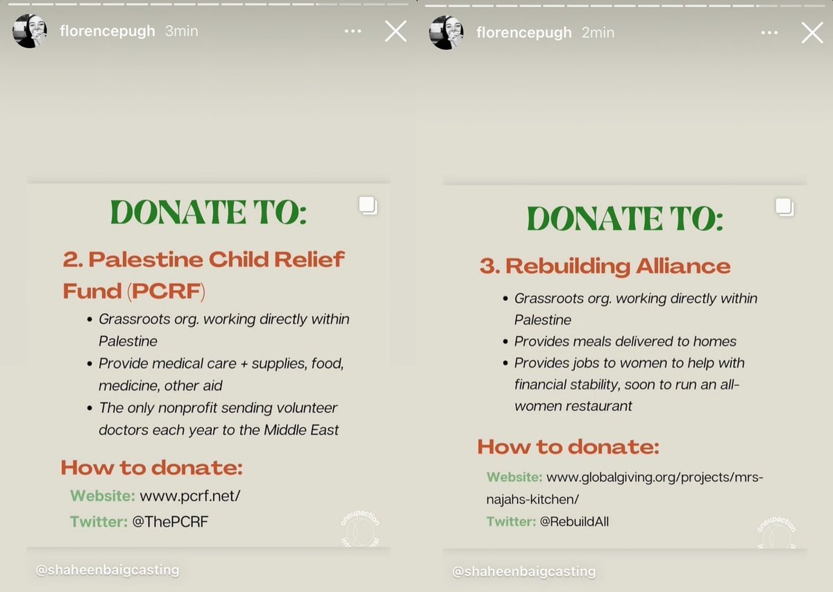 Florence Pugh Daily Florence Pugh Via Instagram Stories Gazaunderattack Freepalestine
