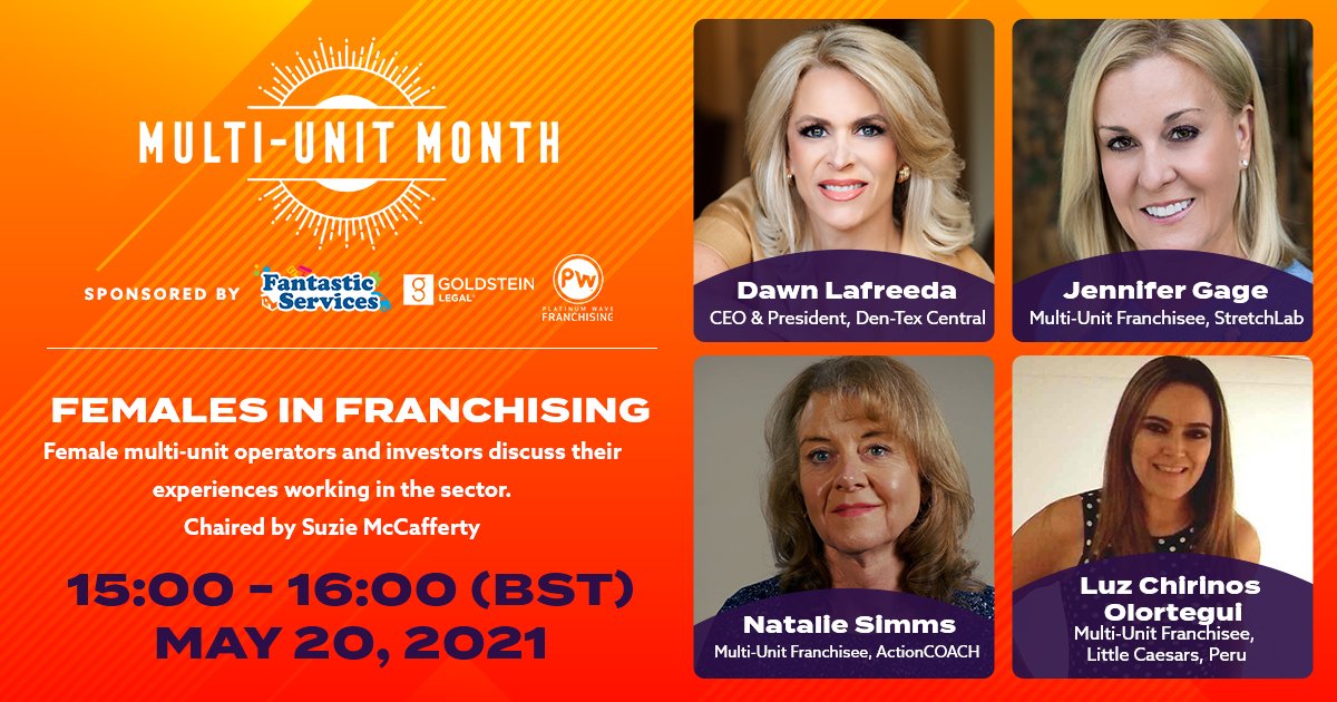 whatfranchise's tweet image. This week's 🔸#MultiUnitMonth🔸 #webinar is all about #FemalesinFranchising. Chaired by experienced franchisor and consultant @SuzieMcCafferty of @PlatinumWaveLtd, powerhouse women discuss their experience of working in the sector. 

Register for #FREE 👇
ow.ly/j4HF50EtWPb