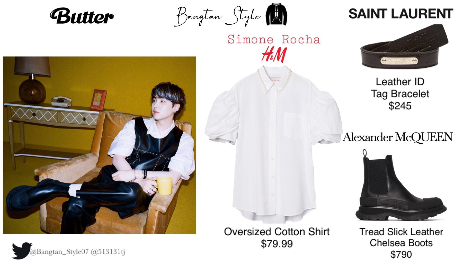 BTS SUGA着用!完売品!Simone Rocha x H&M パフスリーブ-