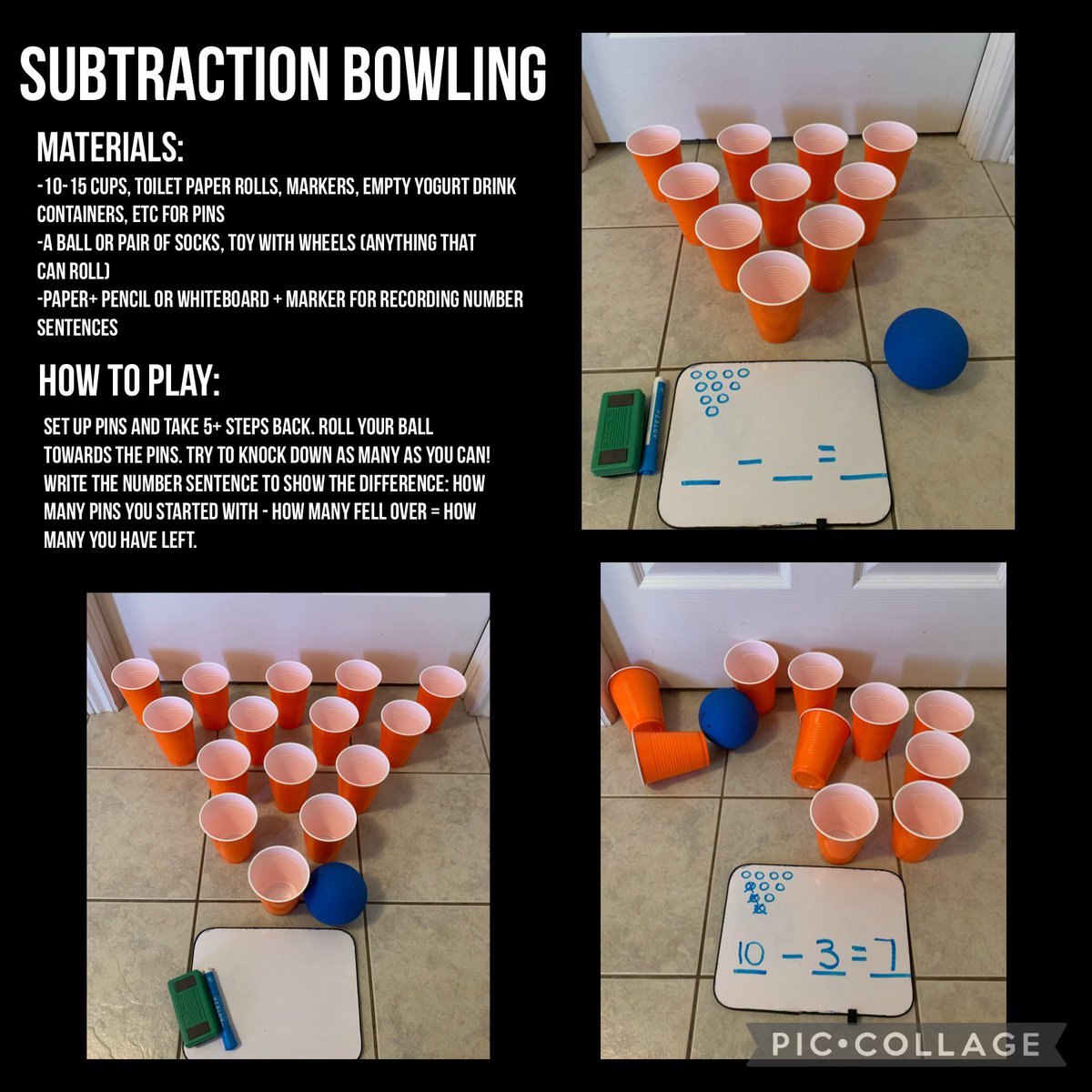 MrsMorrow07's tweet image. 🎳 Subtraction Bowling was a lot of fun last week during our Math small-groups. The kiddos used a variety of materials as their pins + ball, but everyone was able to play &amp;amp; practice using # sentences to figure out how many pins they had left!   #scdsbey @mrshrodger #HandsOnMath