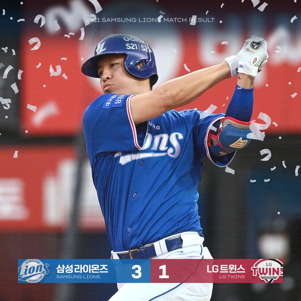 2021년 5월 17일 월요일 잠실 LG전 경기 결과입니다.
삼성 3 : 1 LG
[결승타] 강민호
[승리투수] 최지광
[세이브투수] 오승환