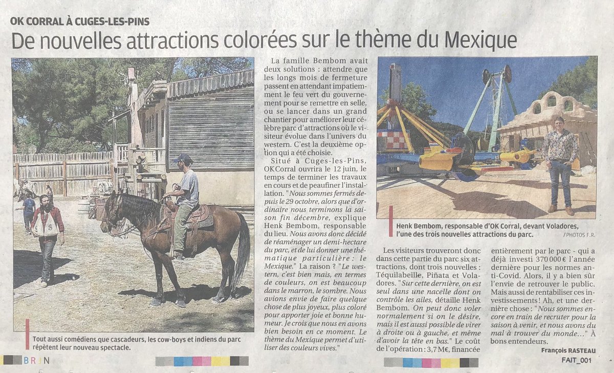 La réouverture arrive vite... les #manèges &amp; #spectacles se préparent pour le 12 juin. ⁦<a href="/laprovence/">La Provence</a>⁩ est venu nous rendre visite. Article rédigé par ⁦<a href="/FRasteau/">François Rasteau</a>⁩ Découvrez l’article complet: laprovence.com/article/societ…