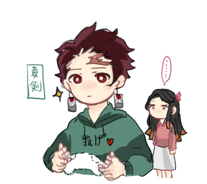 欸姆(Emu)🍠低浮上さんがTwitterに投稿した竈門炭治郎(鬼滅の刃)のイラスト。