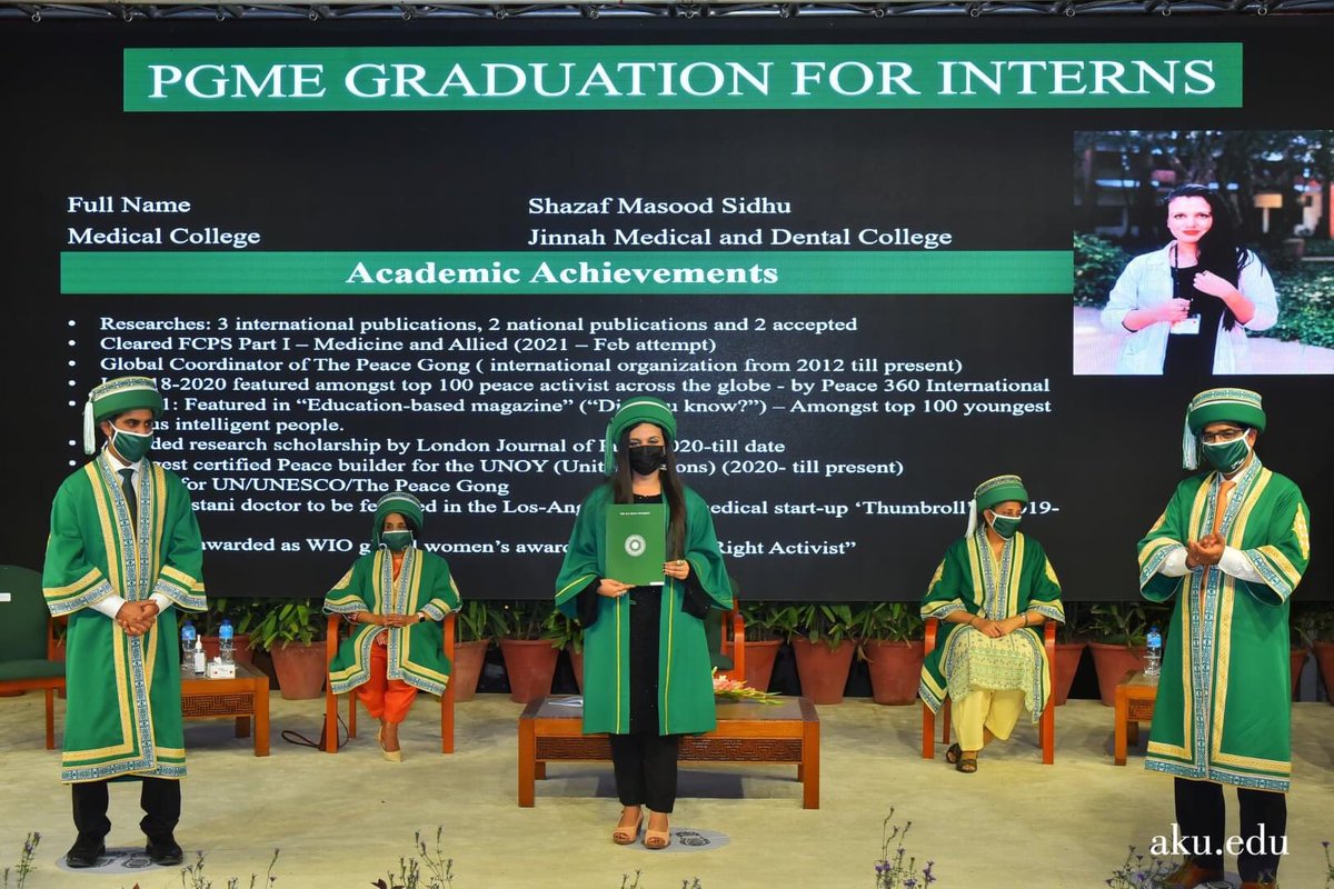 MasoodShazaf's tweet photo. AKUH was a dream that came true &amp; I lived every bit of it! 
Here’s to sheer hardwork! 
Privileged to share the stage with two phenomenal leaders - Our Dean @AdilHaiderMD and Dr @Shahzad_Shamim 
#favourites #mymoment #valedictorian2020 @AKUGlobal https://t.co/bTqqiRAxyY