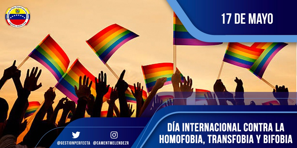 En nuestro país hemos dado grandes pasos para erradicar todo tipo de discriminación, porque somos un pueblo noble, solidario y humano. Nos sumamos a los objetivos del Día Internacional contra la Homofobia, Transfobia y Bifobia ¡Promovamos siempre la tolerancia y la hermandad!
