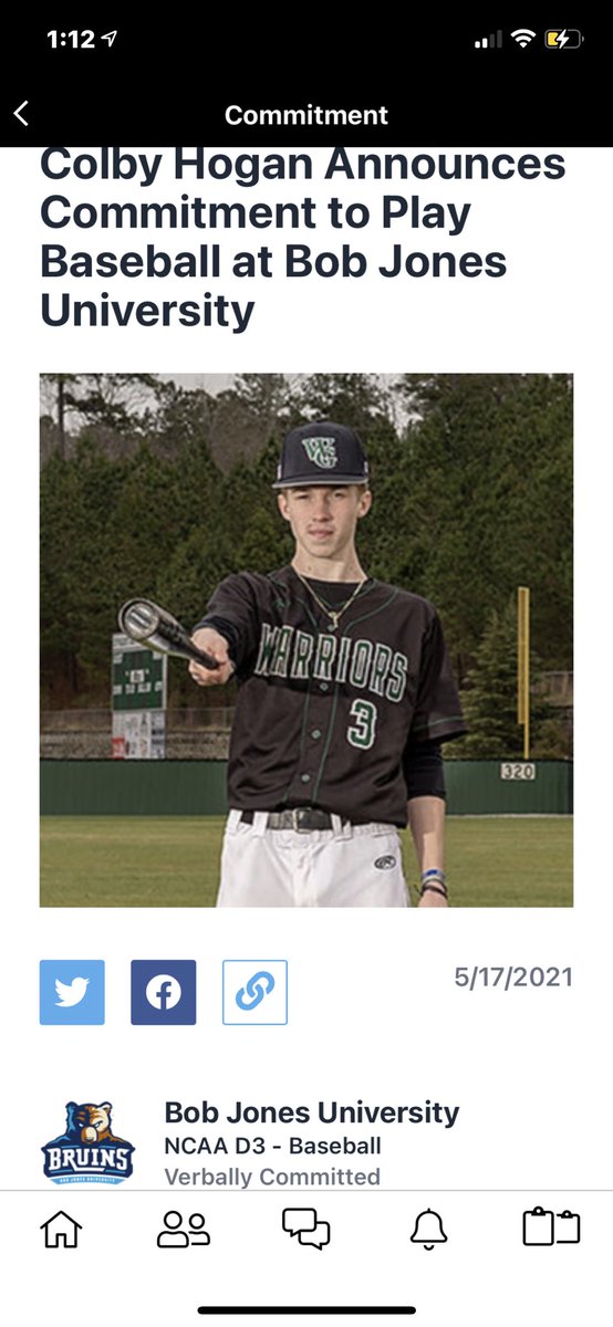 #RingTheAlarm #anotherone #offtheboard 
Congratulations to @ColbyHogan4 on his commitment to NCAA DIII Bob Jones University, SC. Coach Casteel got em a dude! #gobruins #grindunitscout #grindSZN #theunit #collegeready