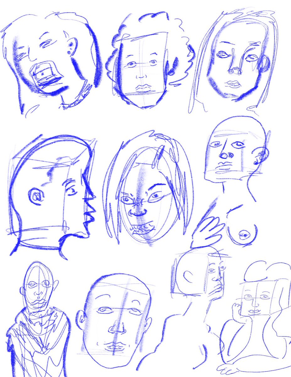 faces + gestures I drew in 45 secs 