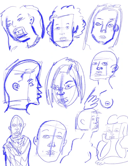 faces + gestures I drew in 45 secs 