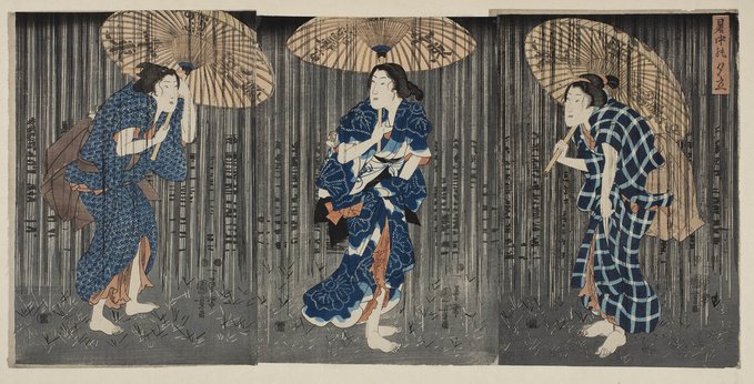 Utagawa Kuniyoshi: Summer Rain (c.1850) #LockdownEasing