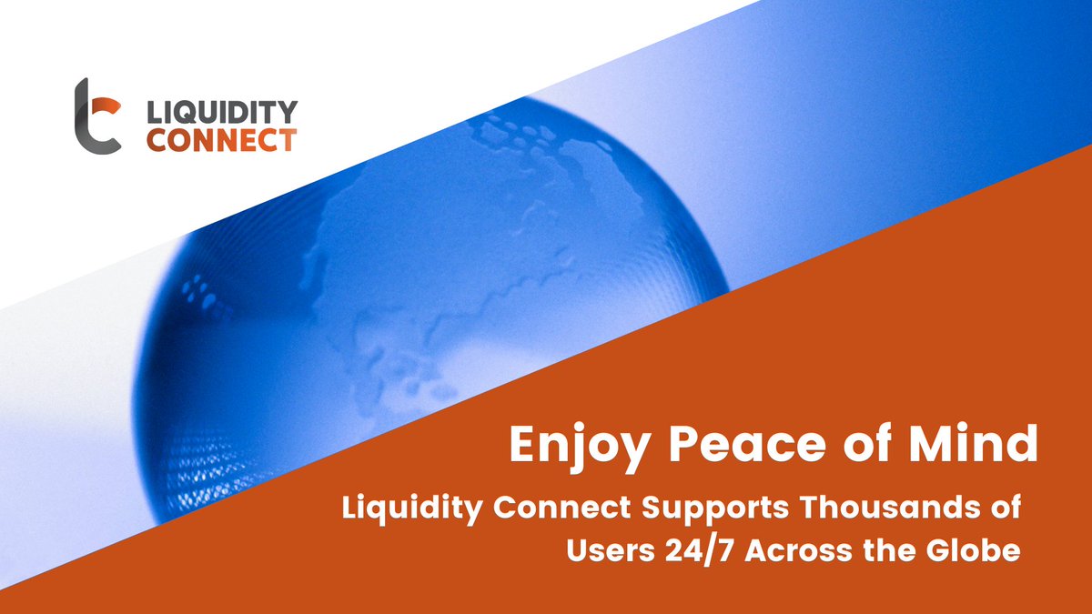 LiquidityConn's tweet image. Did you know that @LiquidityConn supports thousands of users 24/7 across the Globe?

Enjoy peace of mind when you work with Liquidity Connect.

Visit our website to find out more.

#LiquidityConnect #FinancialTechnology #ForexTechnology #Connectivity #Hosting