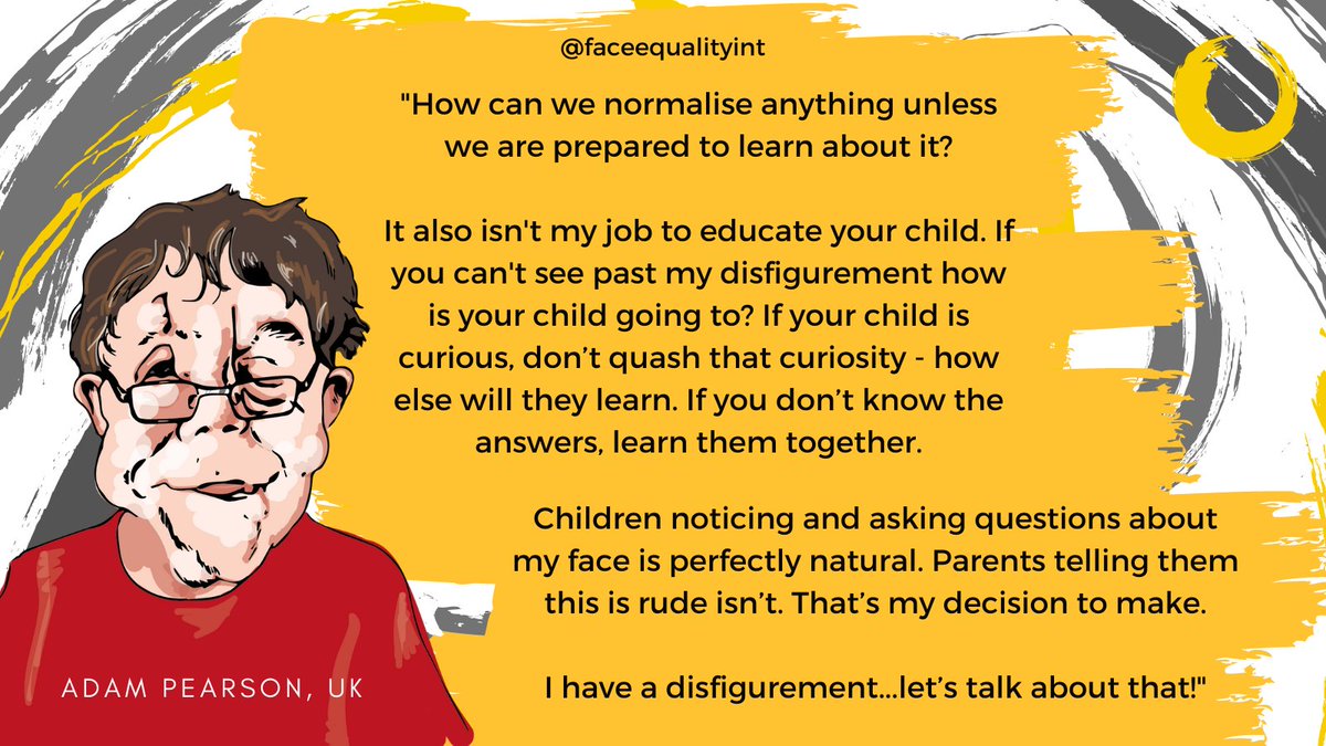 Face Equality International (@faceequalityint) on Twitter photo With the help of some well-known faces, we've launched the first shame-free guide for parents and carers on how to talk about #FacialDisfigurement. You can check it out here 👉 ow.ly/d9ke50EOafW
Thank you so much to <a href="/Adam_Pearson/">Adam Pearson</a> for your support. With the help of some well-known faces, we've launched the first shame-free guide for parents and carers on how to talk about #FacialDisfigurement. You can check it out here 👉 ow.ly/d9ke50EOafW
Thank you so much to <a href="/Adam_Pearson/">Adam Pearson</a> for your support.