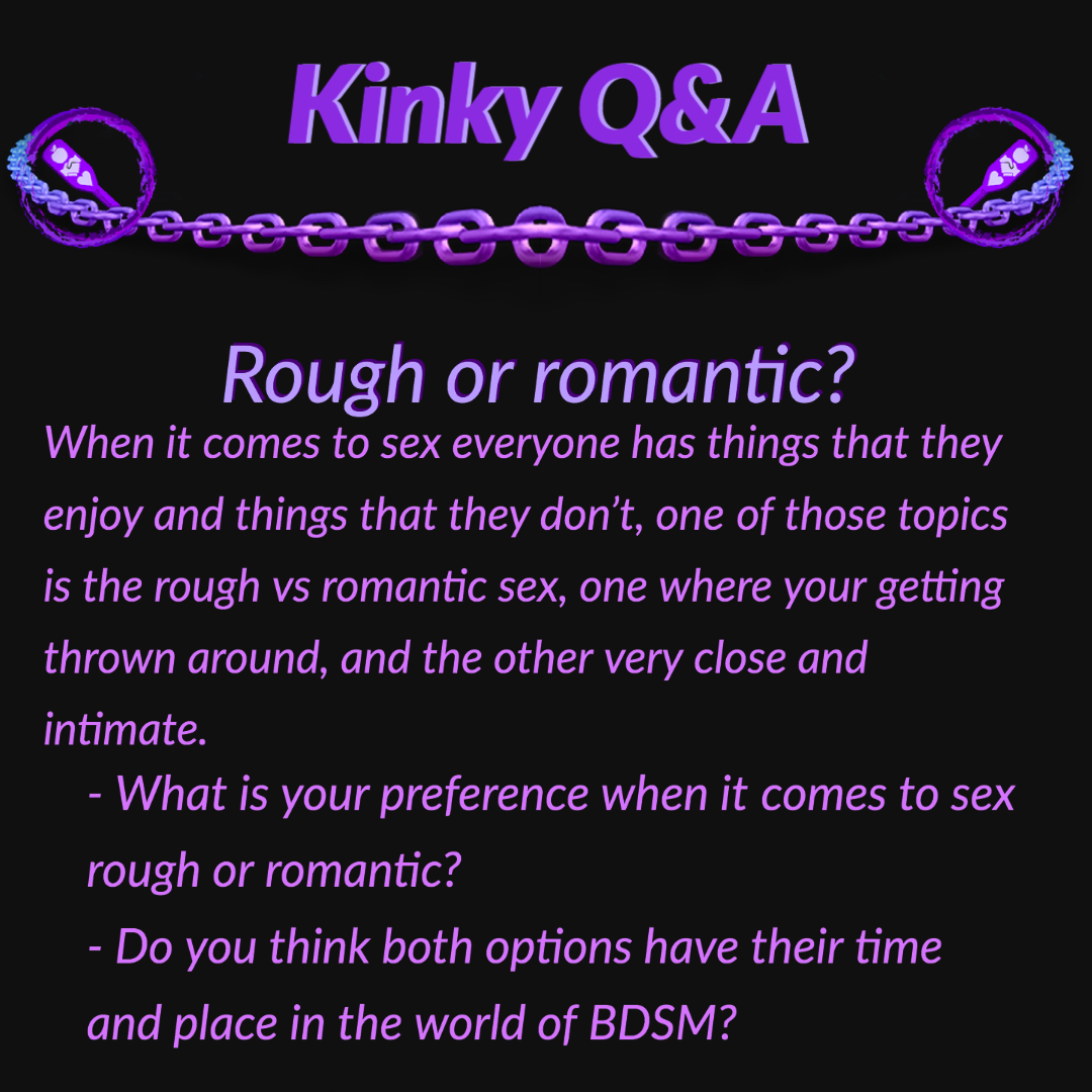 dommeslife's tweet photo. Rough or romantic?
When it comes to sex everyone has things that they enjoy and things that they don’t, one of those topics is the rough vs romantic sex,  and the other very close and intimate. 
Join us: https://t.co/UFFHUtDGE8
#Dommeslife #bdsmlifestyle https://t.co/rHzAq5MICk