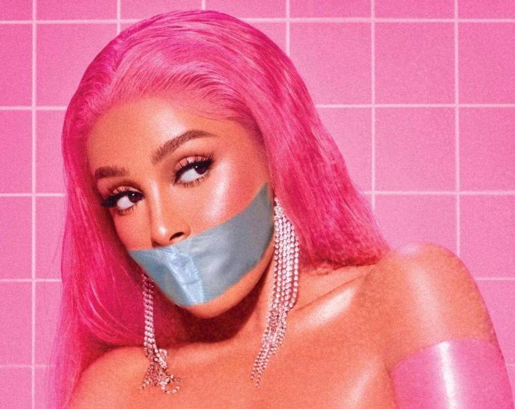 Doja Cat tape gagged on her album cover.