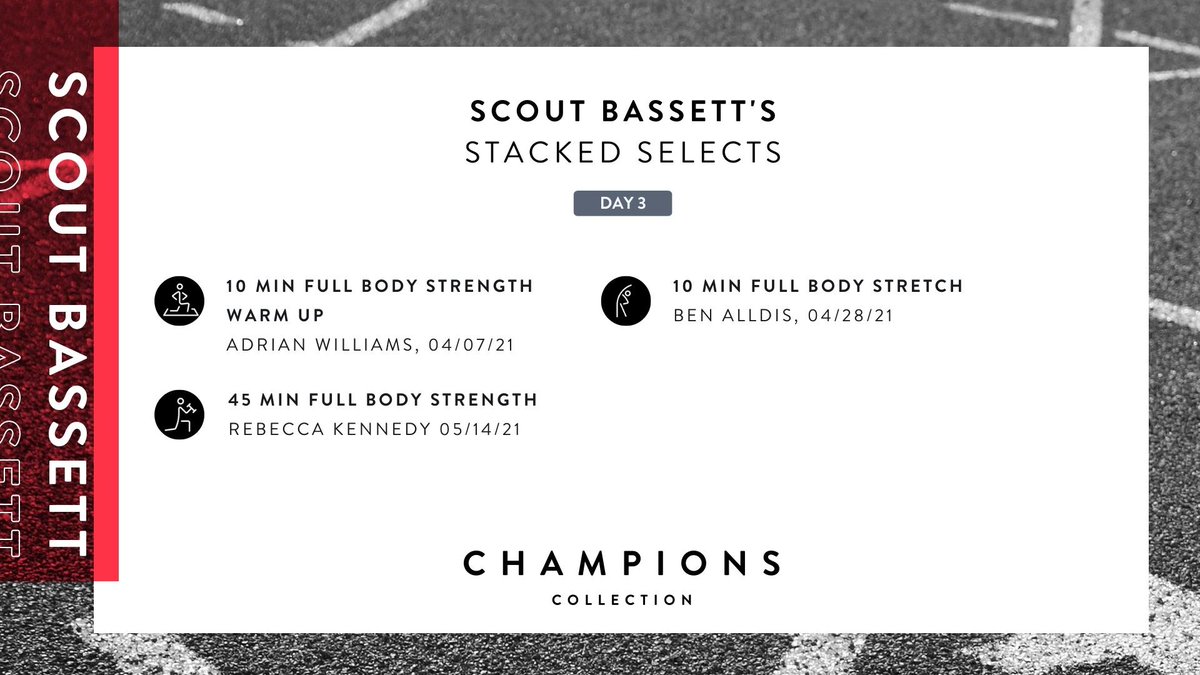 onepeloton's tweet image. Breaking records starts with breaking a sweat– and @ScoutBassett is here to push you to your goals. Add her curated stacks to your weekly lineup and find all the classes in the #ChampionsCollection now.