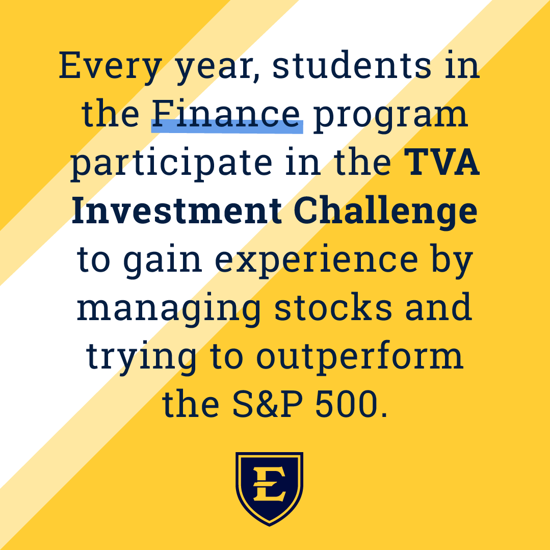 ETSU's Finance program is one out of only 25 programs designated by the Tennessee Valley Authority to be a part of the TVA Investment Challenge! Learn more at etsu.edu/bf

#etsu #finance #business