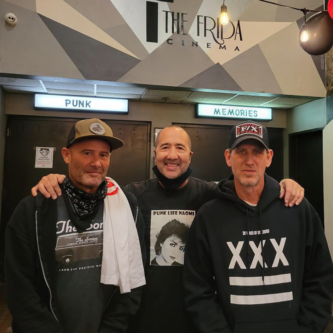 PUNKTHECAPITAL's tweet photo. Punk the Capital at a sold out partial capacity theatre last night at @TheFridaCinema!! Also pictured: @DCPete + @FranzStahl of Scream with Chris Petersen!

Virtual screenings are currently taking place across the US, Canada and UK!! Tickets: https://t.co/vO6yRWE8TO https://t.co/hMHs1eOgPF