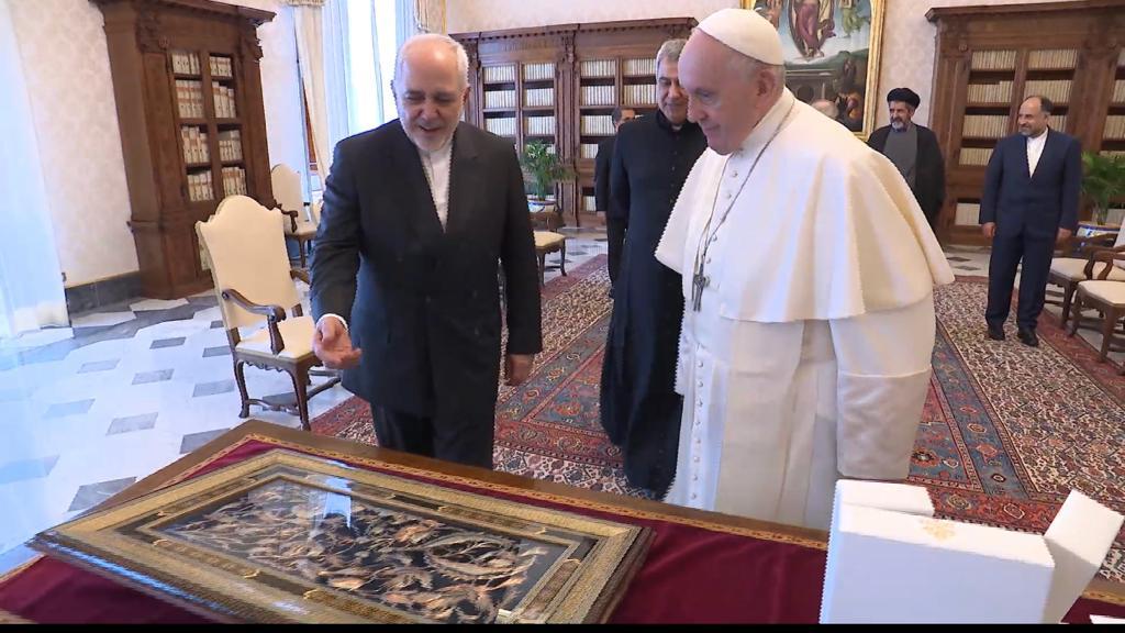 JZarif's tweet photo. Wonderful audience with His Holiness @Pontifex. Also good metings with Cardinal Parolin &amp; Archbishop Gallagher.

Exchanged views on

- commonalities of our objectives &amp; challenges 
- Interfaith dialogue 
- Palestine
- US sanctions
- Bilateral &amp; int'l cooperation with Holy See https://t.co/sn9xo1lx8u